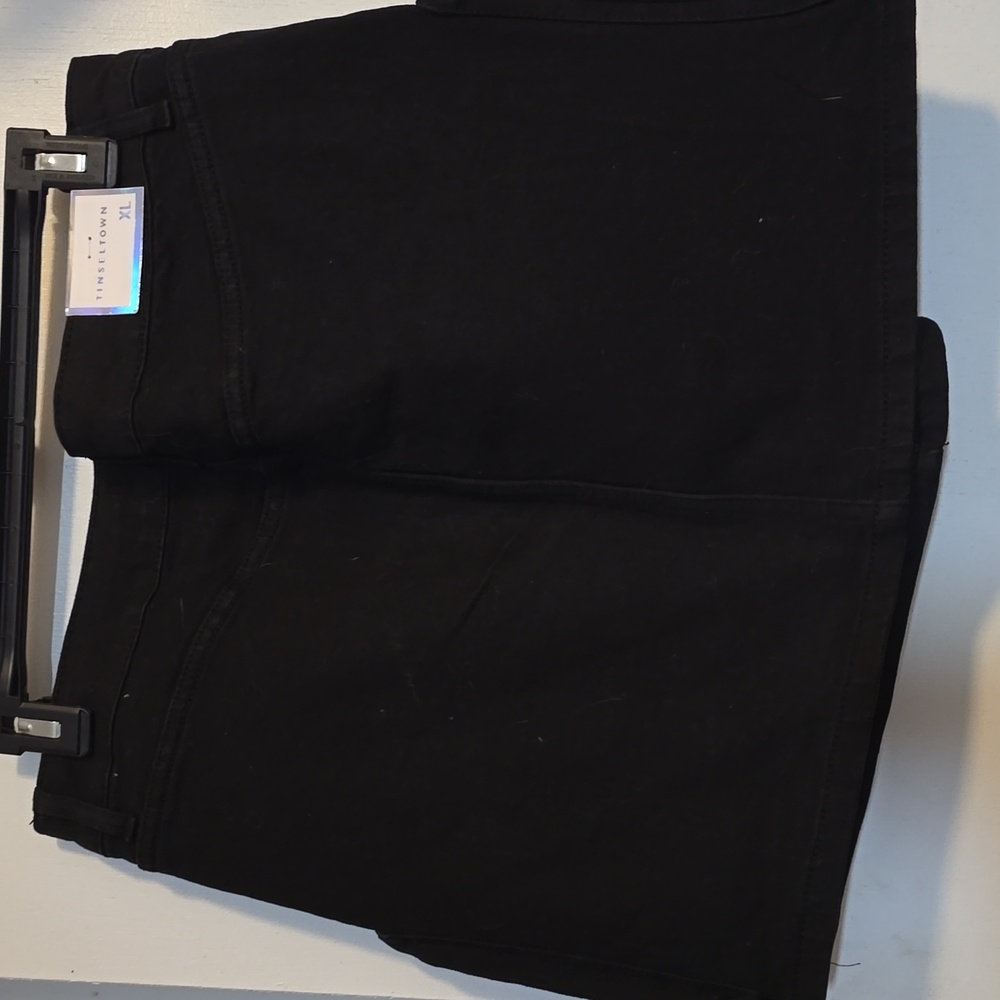 Tinseltown Black Cargo Skirt with Button Detail - Picture 3 of 5